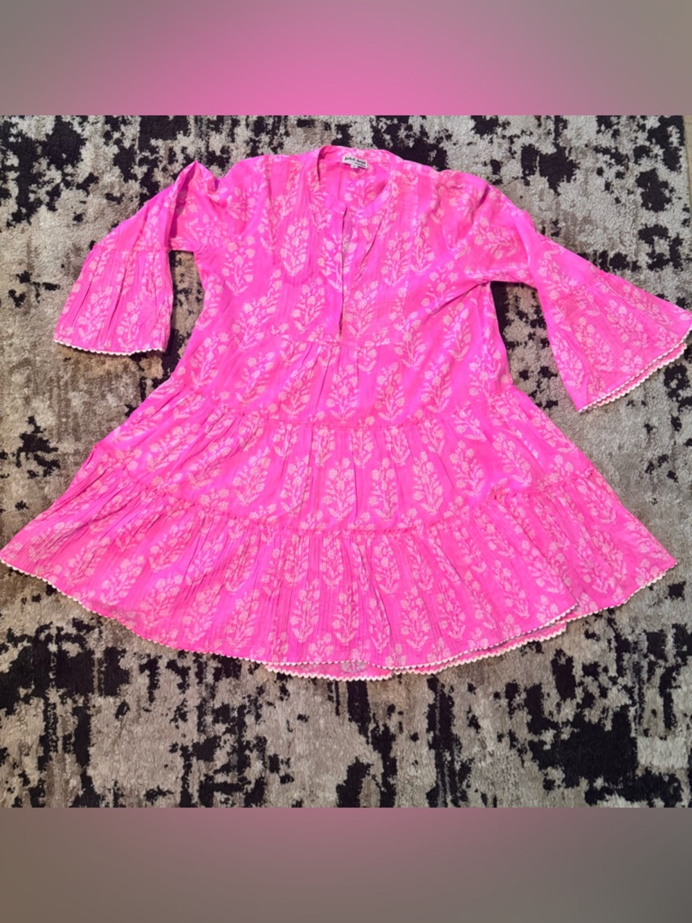 Juliet Dunn Pink Floral Dress